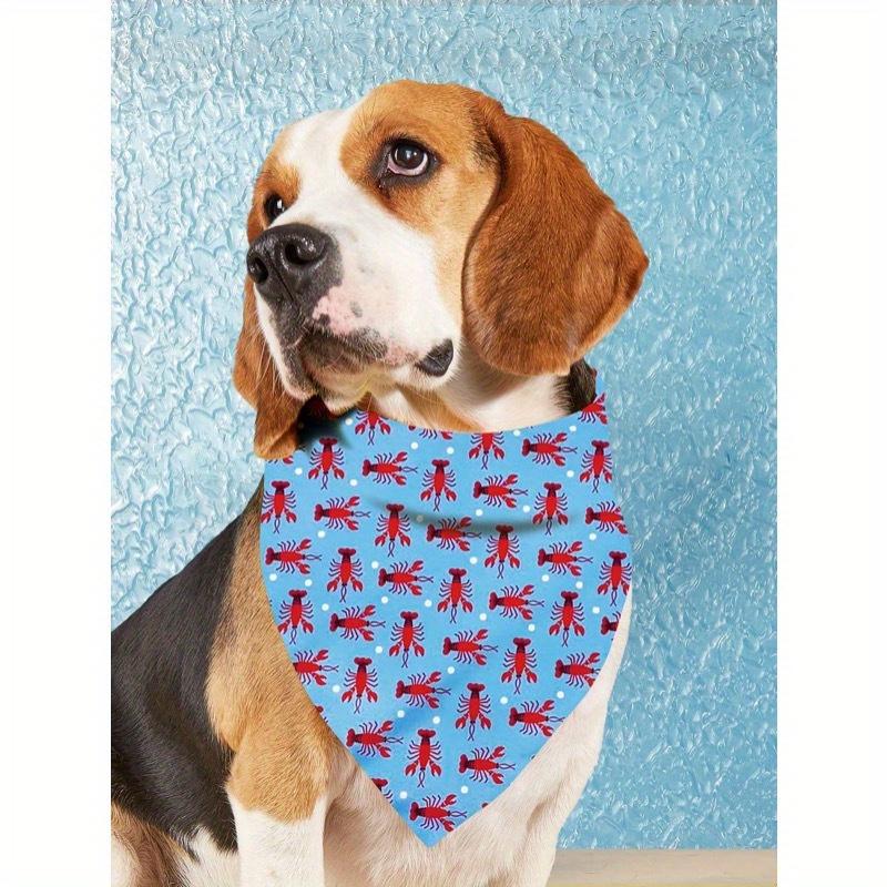 Fabric Pet Bandana With Shark Pattern Pet Kerchiefs, Adjustable Ocean Turtle Theme Pattern Printing Dog Triangle Bibs Scarfs, Suitable For Small