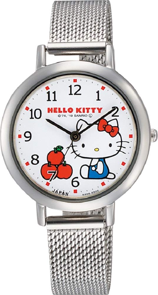Citizen QQ Hello Kitty Analog Watch Waterproof Mesh Metal Band 0031N204 Women s Silver