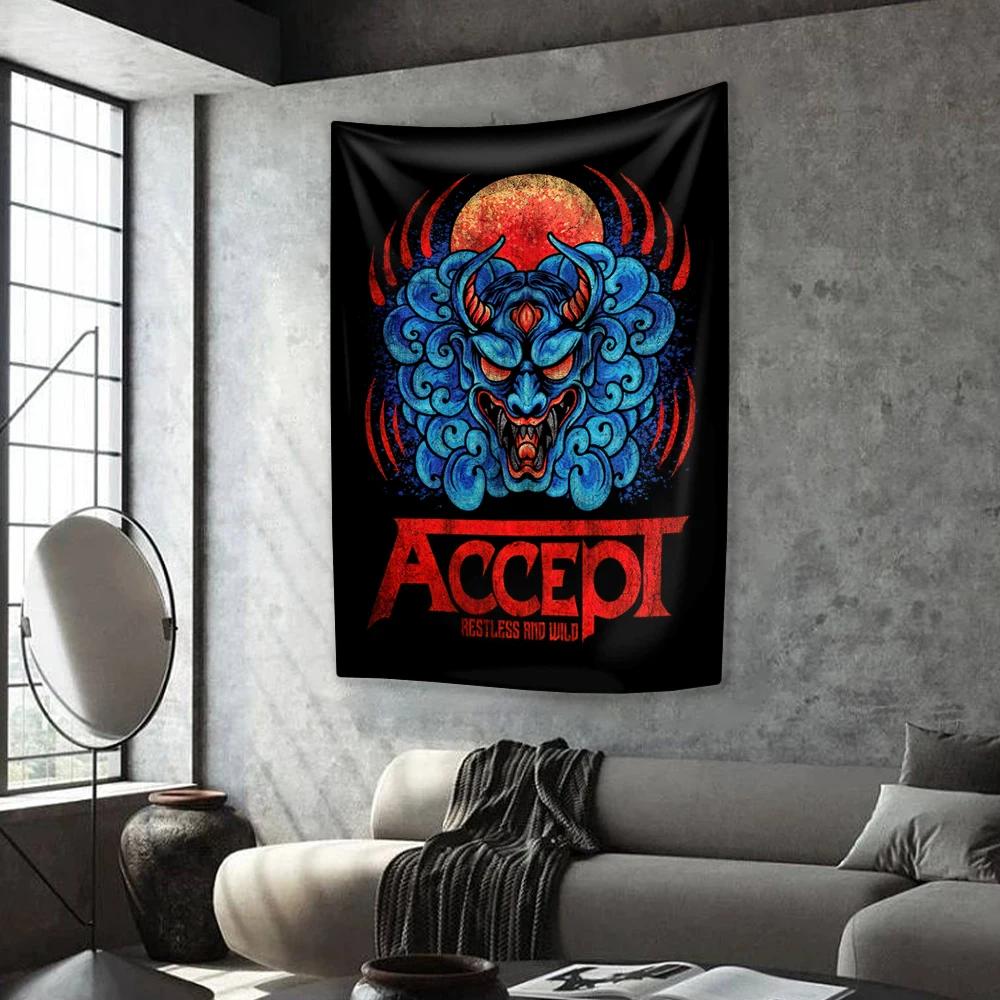 Německá rocková kapela Tapiserie Akceptuje Heavy Metalovou hudbu Domácí dekorace Nástěnná závěsná pokrývka Pozadí do ložnice na kolejích Festivalové dárky