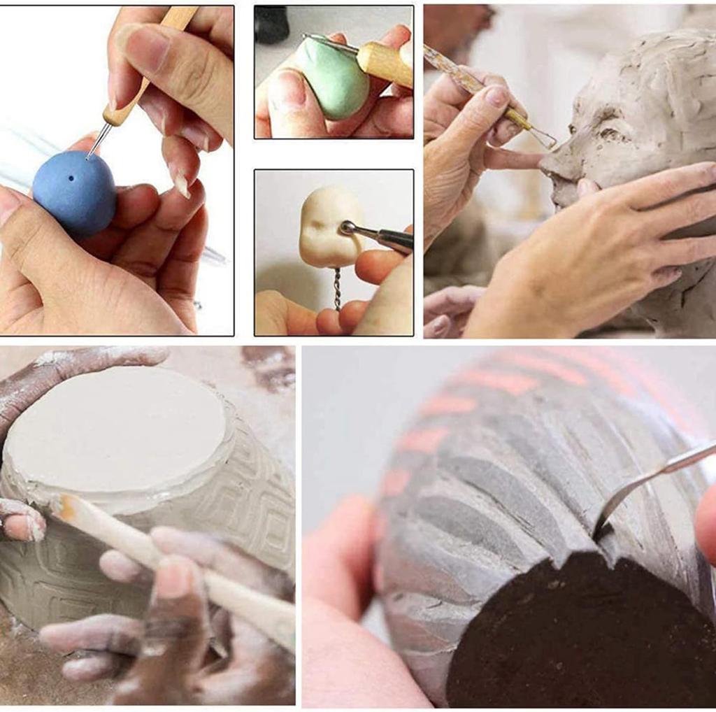 61-piece Ceramic Tool Set Pottery Clay Carving Silicone Texture Pen Diy Handmade Doll Tools