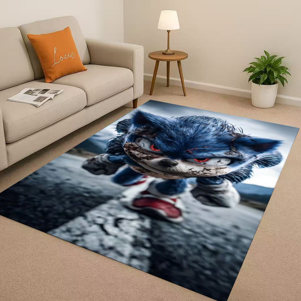 3D S-Sonics Cartoon Living Room Non-Slip Area Rug Soft Carpet for Bedroom Playroom and Sofa , Easy Clean Home Decor Doormat