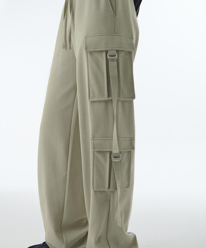 MUSINSA STANDARD WOMAN Women'S Double Knit Sweat Multi Cargo Pants [Pistachio]