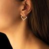 European & American Geometric Square Double Earrings - Titanium Steel Vacuum Plated Stainless Steel Ear Clips, Minimalist Style.