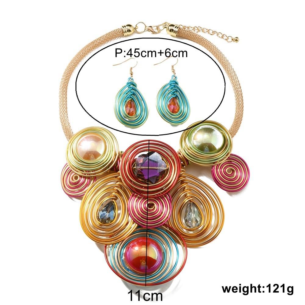 Set Jewelry Trend With Acrylic Pendants And Electroplated Finish For Ladies