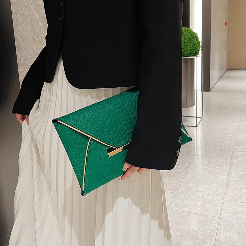 Stylish And Versatile Envelope Clutch Bag For Women In Black Hot Pink And Green