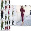 Women's 2 Pcs/set Tracksuits Comfy Striped Loungewear With O-neck And Drawstring