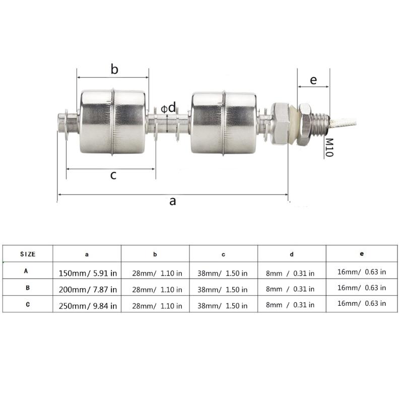 Stainless Steel Double Ball Float Switcher Automatic Liquid Level Sensors For Water Tank Pump Liquid Level Sensors