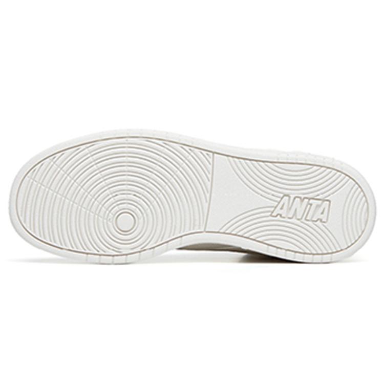Anta Casual Slip Resistant Cushioning Abrasion Resistant High Top Skateboard Shoes Women's Gray White Yellow 122238067-3