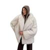 Womens Faux Fox Fur Coat Mid-Length Winter Outerwear Warm Plush Jacket Youth