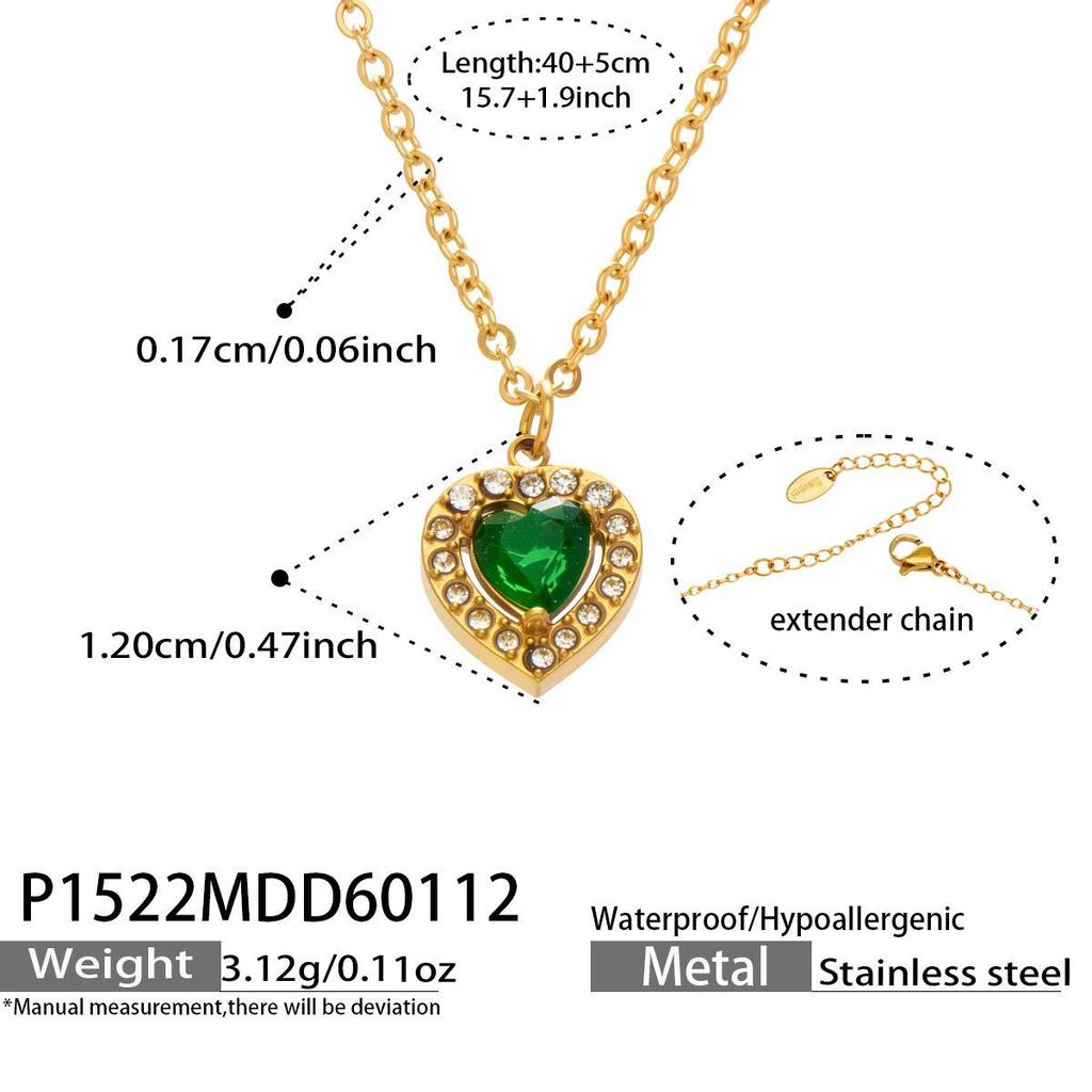 Douyin Trend Wassertropfen Strass Zirkon Anhänger Halskette & Ohrringe Damen Set, 18 Karat Vergoldeter Edelstahl.