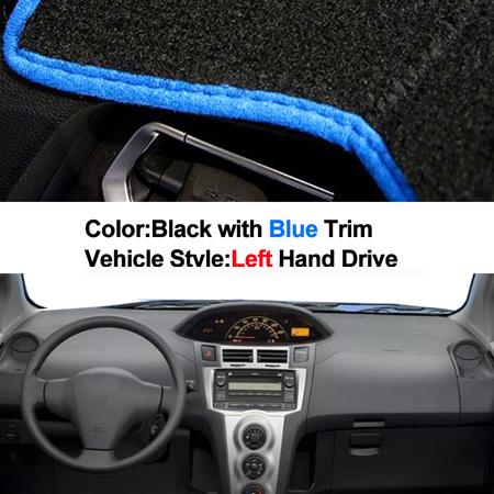 2 Layers Car Inner Dashboard Cover Dashmat Pad Carpet Sun Shade For Toyota Vitz / Yaris Hatchback 2006 - 2011 Left Hand Drive