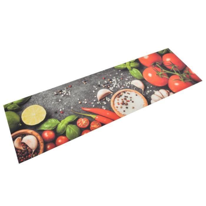 VidaXL Tapis de cuisine lavable impression légumes 45x150 cm velours 136537