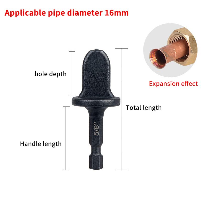 1/5Pcs Tube Pipe Expander Hexagonal Handle Metal Copper Pipe Takeover Tool Air Conditioner Repair Electric Drill Bit Flaring Too