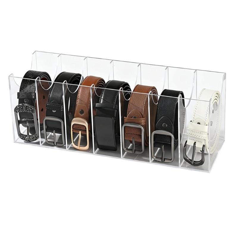 Acrylic Belt Case For Multiple Belt Organization Preventing Tangles And Saving Space In Closet