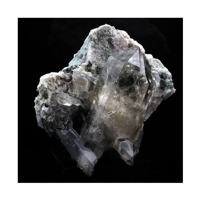 Pierres et Minéraux. Quartz + Chlorite. 1108.5 ct. La Meige, Oisans, France..