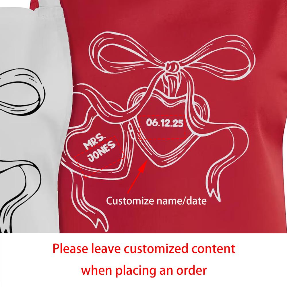 Personliga matchande förkläden för nygifta par Bröllopspresent till brud och brudgum Jubileum Smekmånadspresenter till nytt par