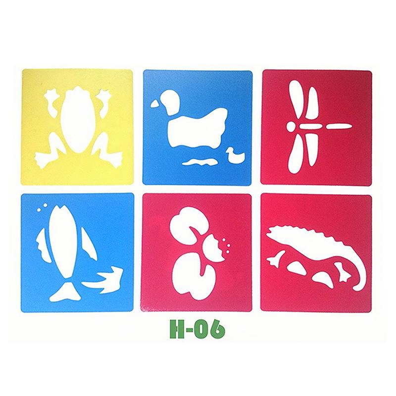 6PCS Hollow Out Painting Template Washable Reusable Plastic Graffiti Ruler DIY Paint Tool Creative Craft Drawing Accessories ZYF