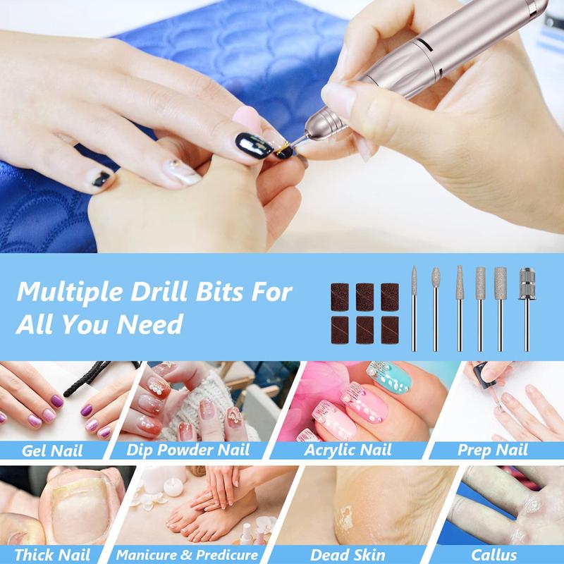 New Electric Nail Drills Rechargeable 45000 RPM Nail Filer Machine With LCD Display 2 Rotations for Acrylic Nails Gel Nails Manicure