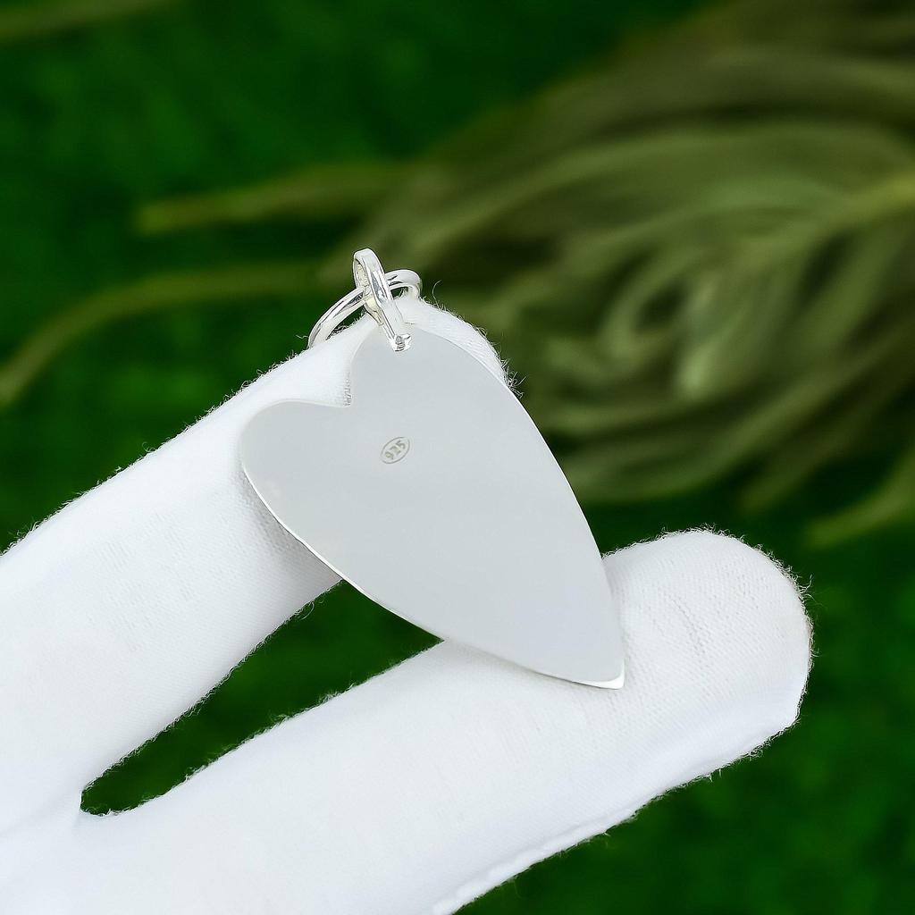 Friendship Day Sale 925 Sterling Silver Citrine Rough Gemstone Pendant Jewelry