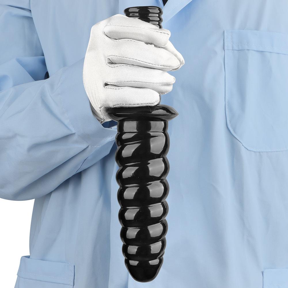 Handle Masturbator Black PVC Dildo Butt Plug Fisting Sex Toy Strap On Penis Big Dick BDSM