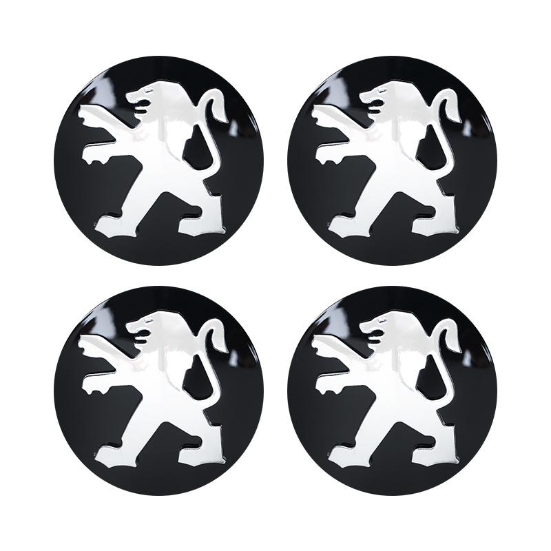 

2026 Hot Car Sticker 4Pcs 60MM Car Wheel Tire Rim Cover Center Hub Cap Decoration For Peugeot 206 307 308 3008 207 208 407 408 5