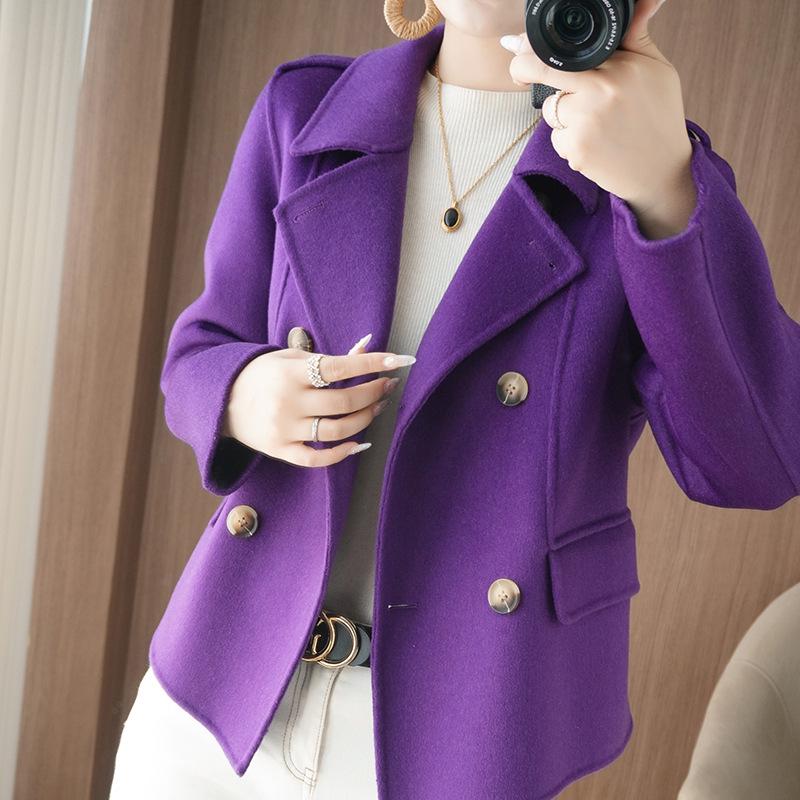 2025 Double-Sided Wool Korean Style Petite Loose Jacket for Women - Autumn/Winter Fashion