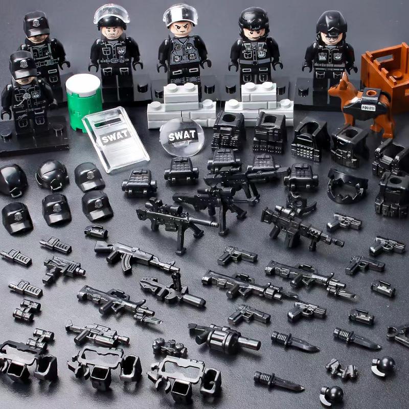 Building Block Military Minifigures Police Special Forces Minifigures Assemble Toys Year-Old Boy Birthday Model