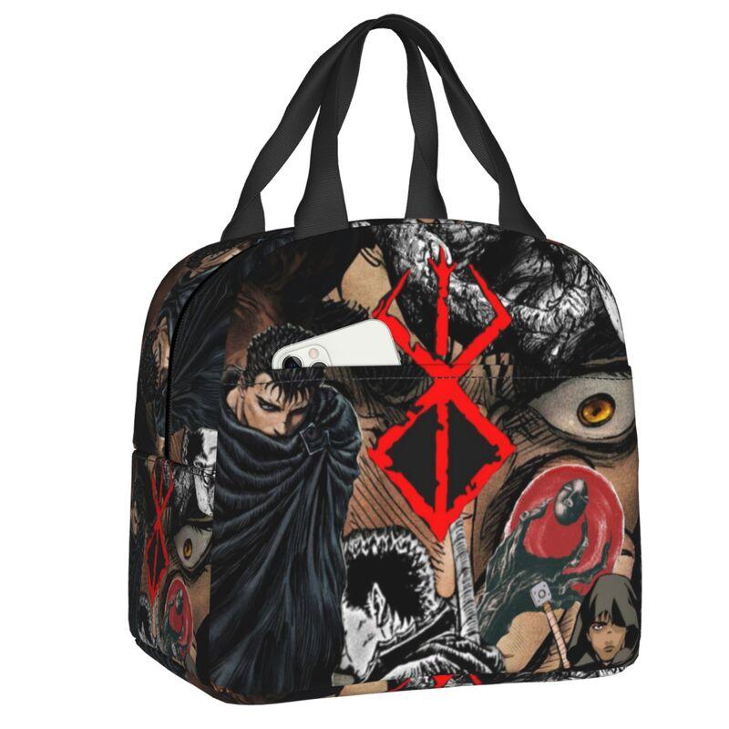 Custom Classic Anime B-Bereserks Hot Logo Insulated Lunch Bags for School Office Waterproof Thermal Cooler Bento Box Women Kids