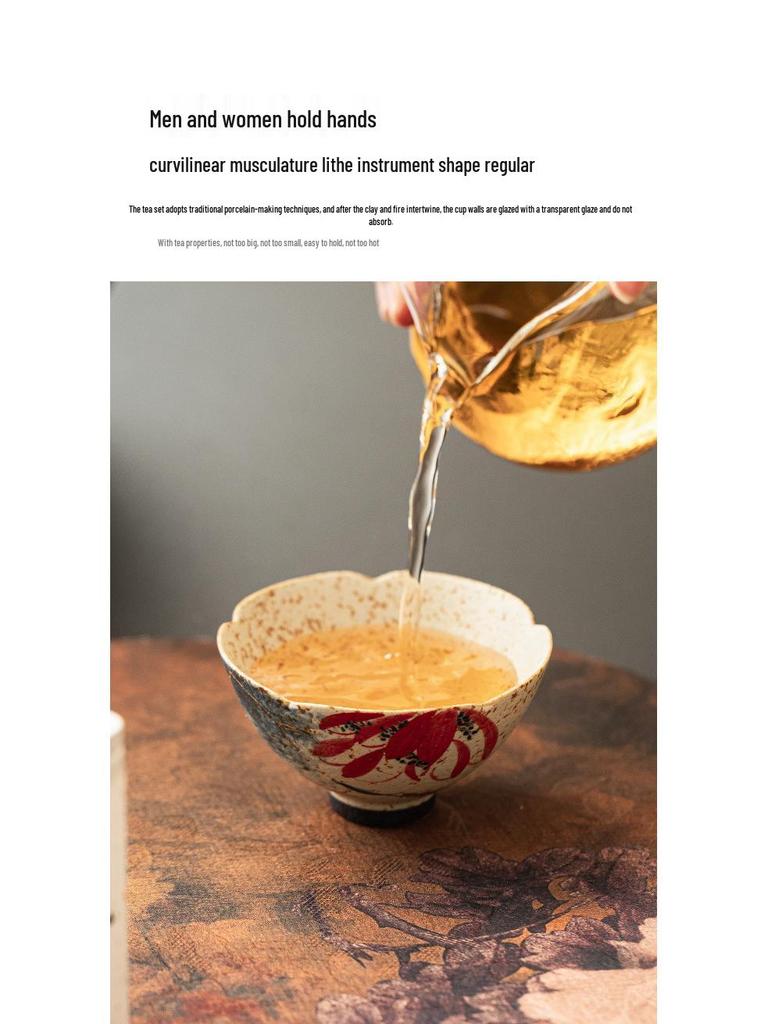 Ručně malovaný zlacený keramický čajový šálek s motivem koi a lotosu