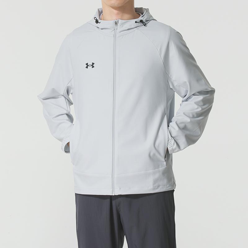 Under Armour Giacca con cappuccio antivento e resistente all'acqua, ampia, da esterno, per corsa e ciclismo, giacca unisex 25600401-014
