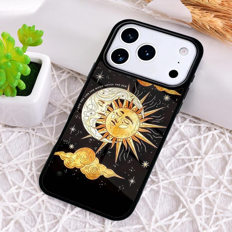 Sun and Moon Face Shockproof Phone Case for iPhone 17 Air 16e 15 11 12 14 13 Pro Max Cover Coque