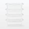 MUJI Microwaveable Food Containers with Pack of MDC95A3S Lids, Semi-Transparent, Rectangular, 180mL, 4,