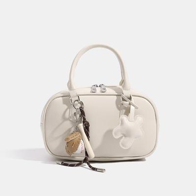 Bolsa de boliche feminina fofa outono/inverno vintage bolsa tote de ombro único bolsa transversal Boston