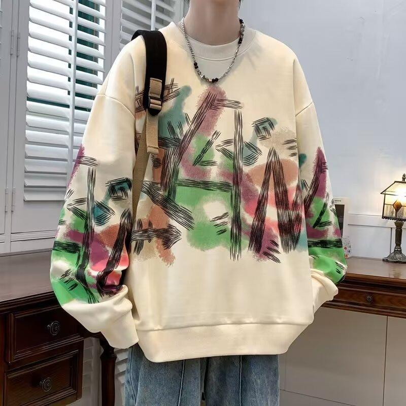 Amerikanischer personalisierter Graffiti-Pullover Herren Langarm Trendiges Herren-Oberteil Trendiger Rüpel Gutaussehend 2025 Neues Herren-Oberteil