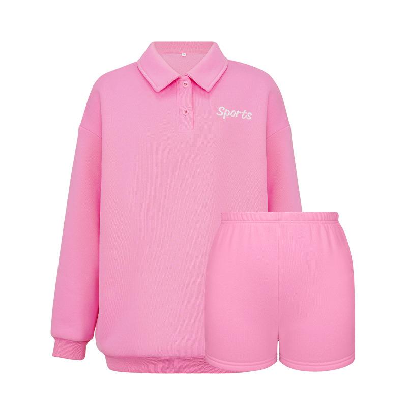 

Розовый свитер Барби в европейском и американском стиле, модный спортивный костюм с вышивкой логотипа, пуловер с длинными рукавами, флисовый костюм-свитер XL розовый