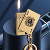 New High Quality Mini Metal Open Flame Inflatable Lighter with Keychain Portable Cigarette Lighter Cigarette Accessories Gift