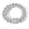 Hip Hop Rap Jewelry 16mm Iced Out Baguette CZ Miami Cuban Link Chain Gold Plated Bracelet for Men