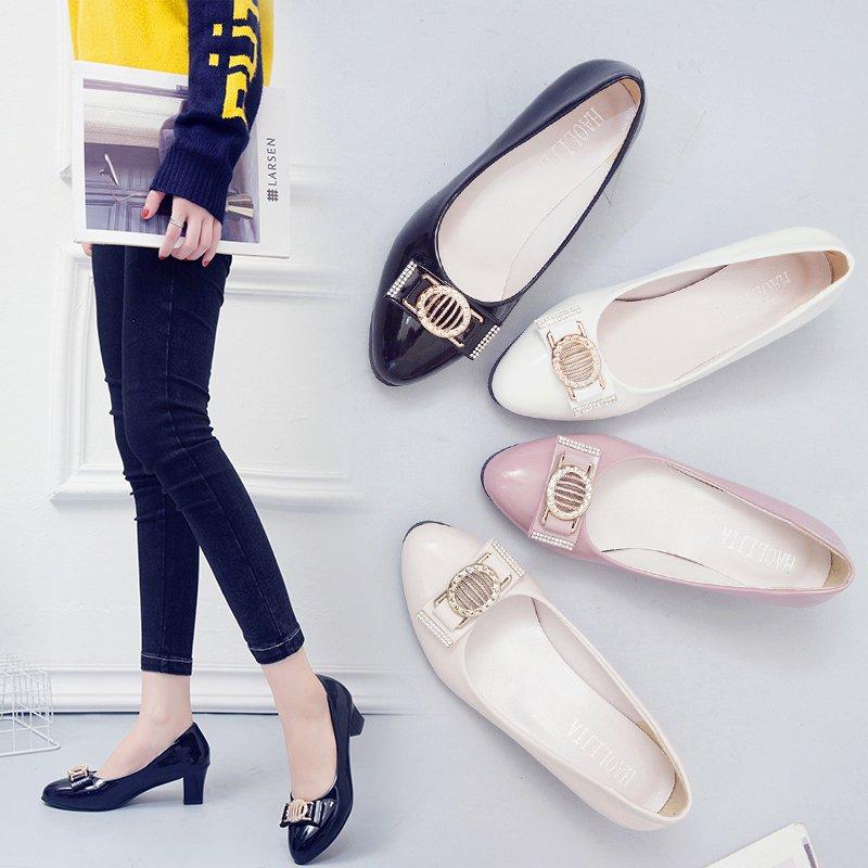 Fashion Casual Heels African Woman Shoe Soft Bottom Work Dress Professional Navy Blue Pumps Comfortable Burgundy Black Office Leather Be