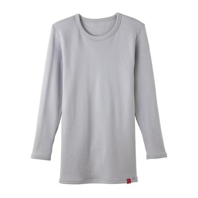 Gunze Hot Magic Extreme Long Col Rond Sous-vêtement Léger Taille L Chemise, MH0808N, Homme, Gris,