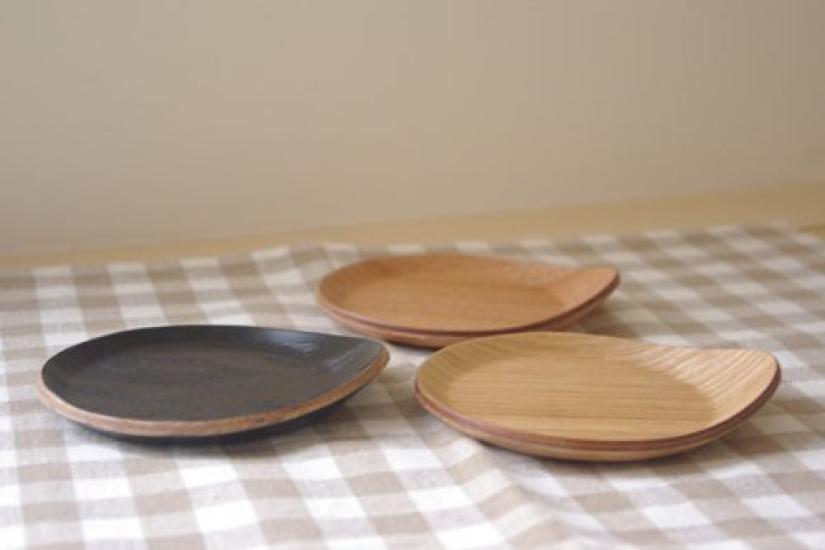 Tableware East Teardrop Set of Willow Wooden Wooden Tea Trays Coasters, 6, Wood, Coasters, Tableware,