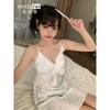 Lace sexy camisole shorts, satin set, pure and alluring style, with bra pads, ice silk slip dress, spring/summer new pajamas for women