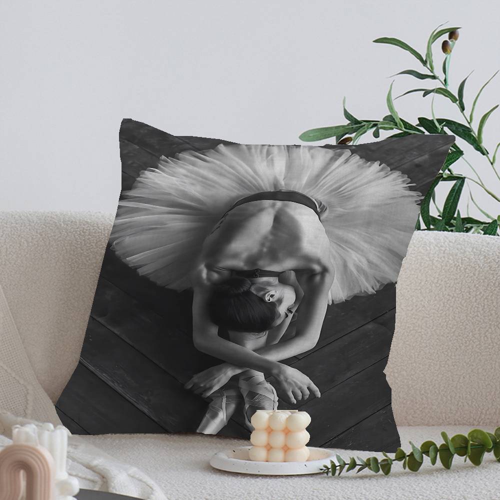Black and White Ballet Girl Ballerina Cushion Cover Inches Farmhouse Decor Home Throw Pillow Covers for Couch Decorations