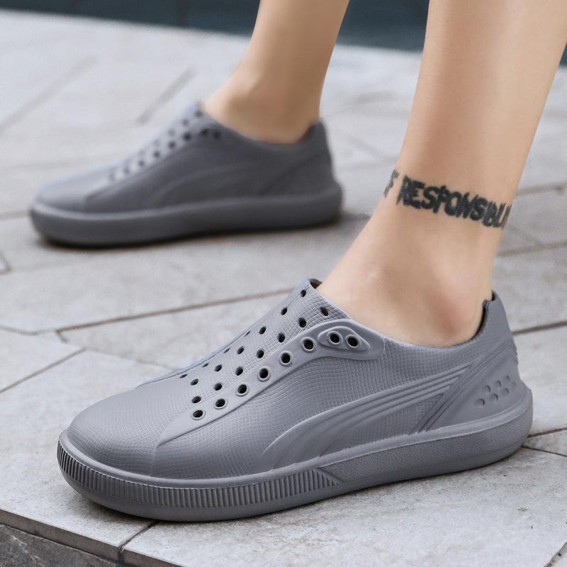 Non-Slip Men'S Hole Shoes Sandals Men'S Outer Wear Bag Heel Breathable Soft Sole Internet Celebrity Hollow Personality Street