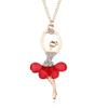 Stunning Fashion Crystal Gold Plated Ballet Dance Girl Angel Dancer Necklace