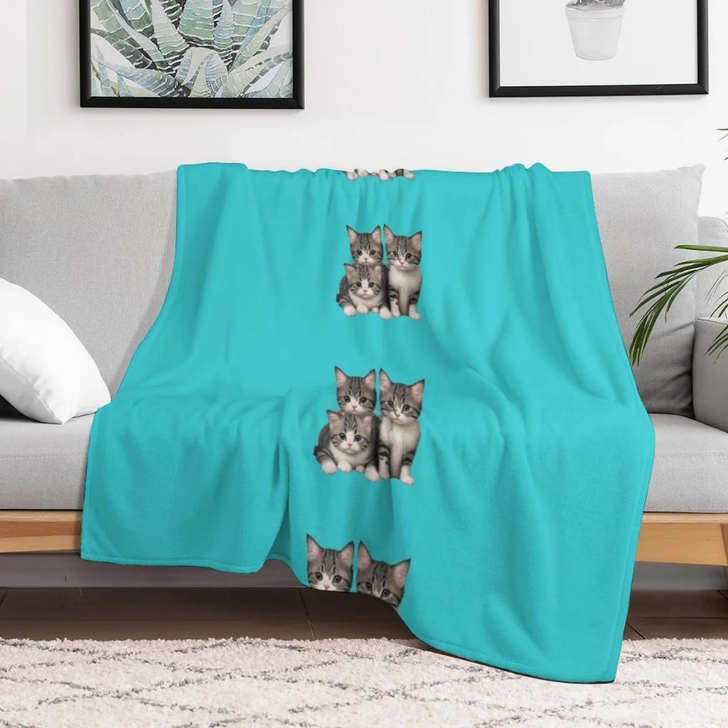 kittens Throw Blanket Multi Use Warm Blanket for Living Room Bedroom
