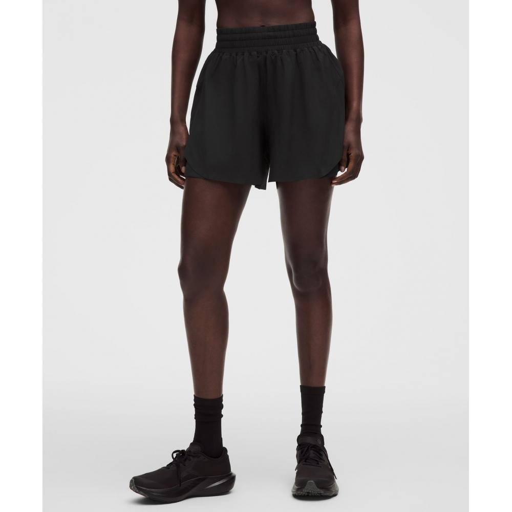 Lullulemon Shake It Out High-Rise Running Shorts 4-Inch Blk