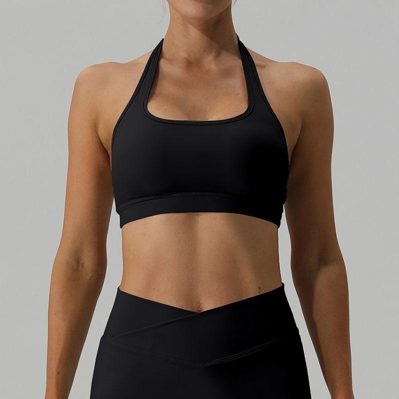 Foreign Trade with Chest Pad Outdoor Running Nude Feel Comfortable Halter Backless Sports Intimates Yoga Workout Vest Women's Top