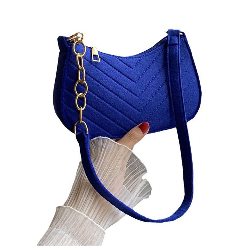 Filz Mini Schultertaschen für Damen Damen Achseltaschen Textur Einfarbig Lässige Handtaschen Weibliche Leichte Tasche Beutel