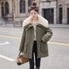 Women's Loose-Fit Lapel Collar Fleece Jacket with Pockets