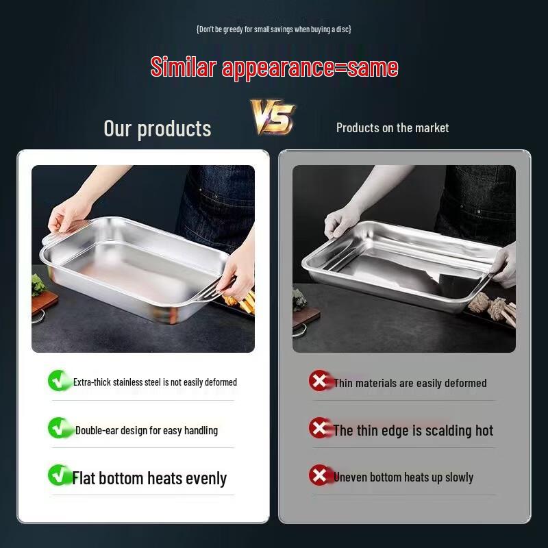 ZISIZ Commercial Stainless Steel Roasting Tray